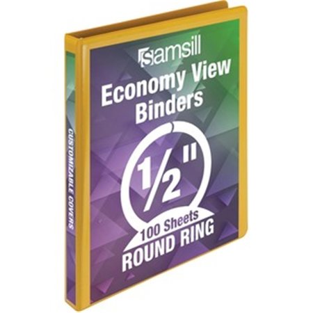 SAMSILL 0.5 in. Economy Round Ring View Binder, Yellow SA466687